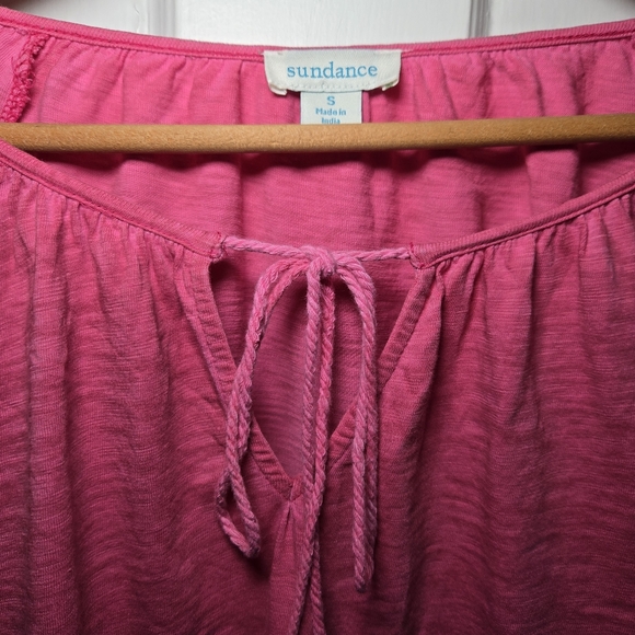 Sundance Women's Embroidered Puff Sleeve Blouse Size S Hippie Bohemian Pink - Picture 4 of 12